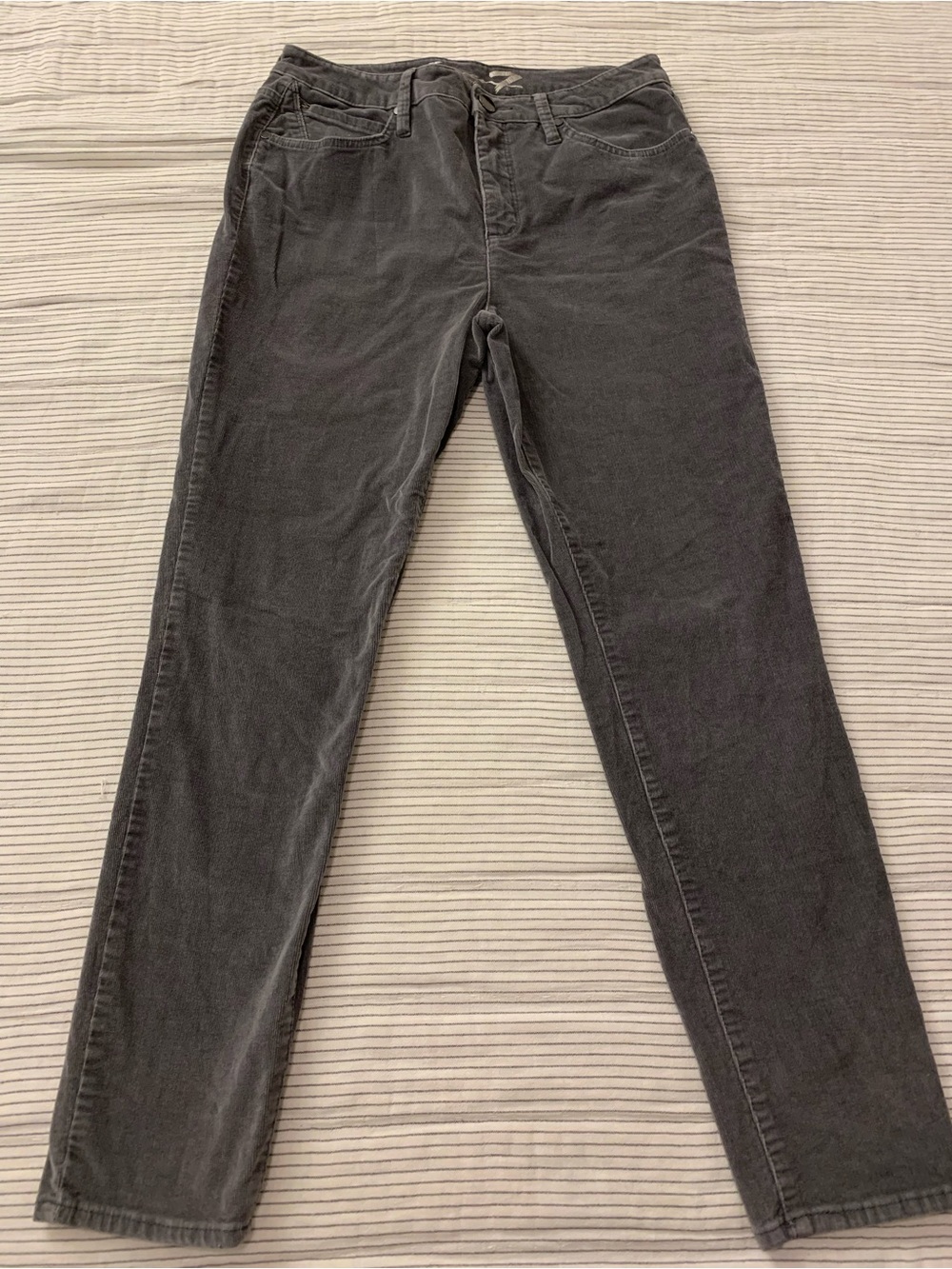 7 For All Mankind Charcoal Straight-Leg Corduroy Pants